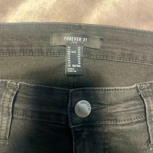 Black skinny Forever 21 jeans (w/ rips)